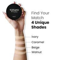 FLiCKA Tomato Compact Powder For Oil-Free, Matte Finish, Lightweight, Lasts up-to 8hrs | Enriched with SPF, Suitable For All Skin Types| 03 Caramel, 9g