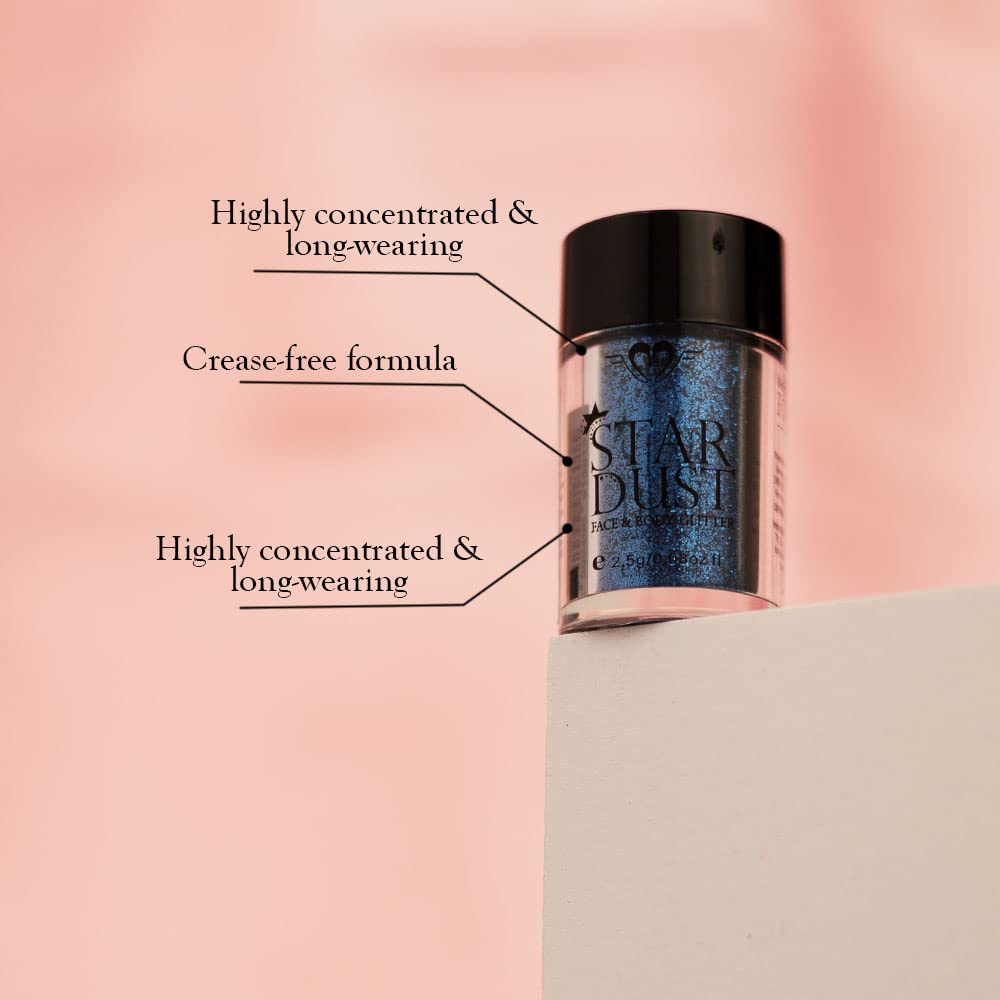 Daily Life Forever52 Star Dust Powder Single Eyeshadow Professional Shiny Glitters & Hydrating Easy-to-Blend Formula and Silky Texture for Perfect Face Makeup (Blue)