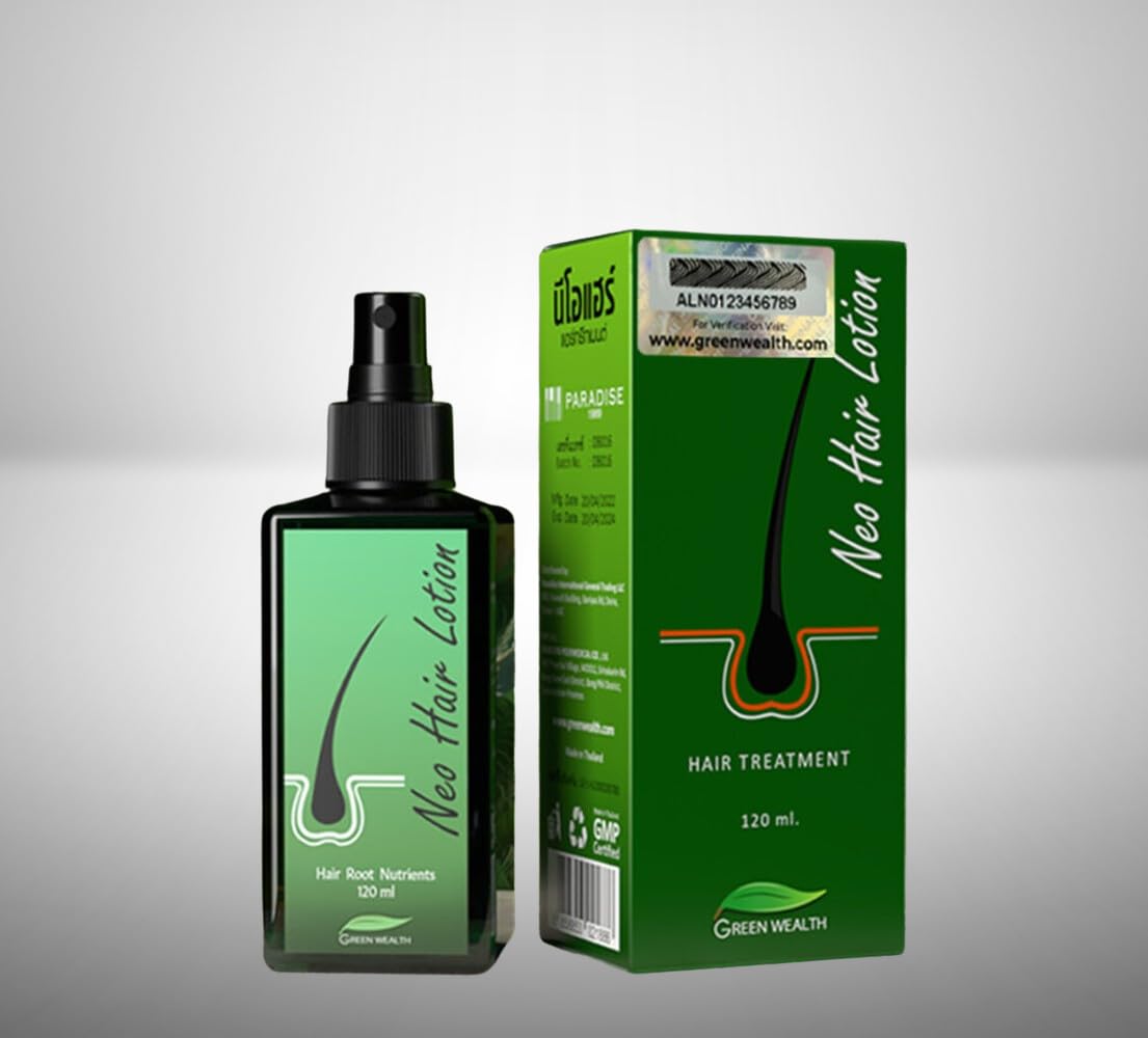 Green Wealth Neo Hair Lotion, 120 ml, Hair Regrowth Treatment, Vitamin B For Hair Growth, Strengthens Damaged Hair Loss And Revitalizes Scalp Hair Care