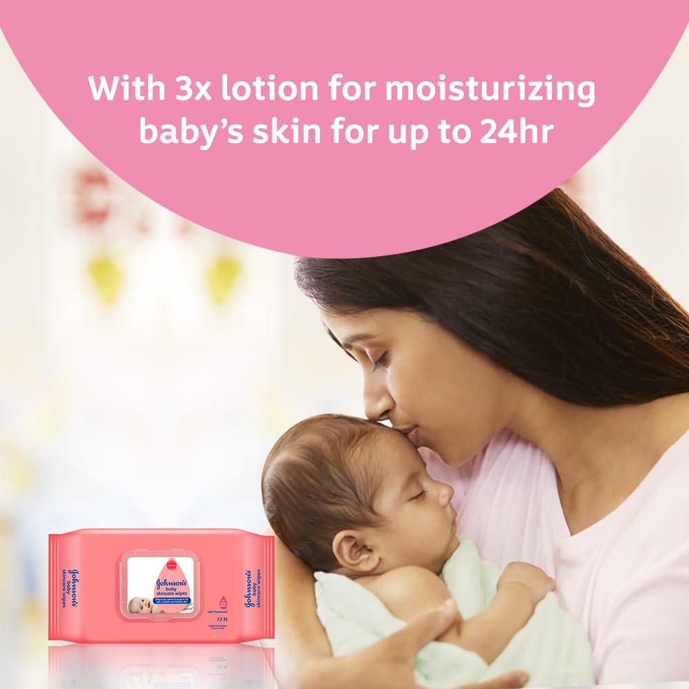 Johnson's Baby Skincare Wipes With Lid, 72s Twin Pack & Johnson's Baby No More Tears Shampoo 200ml