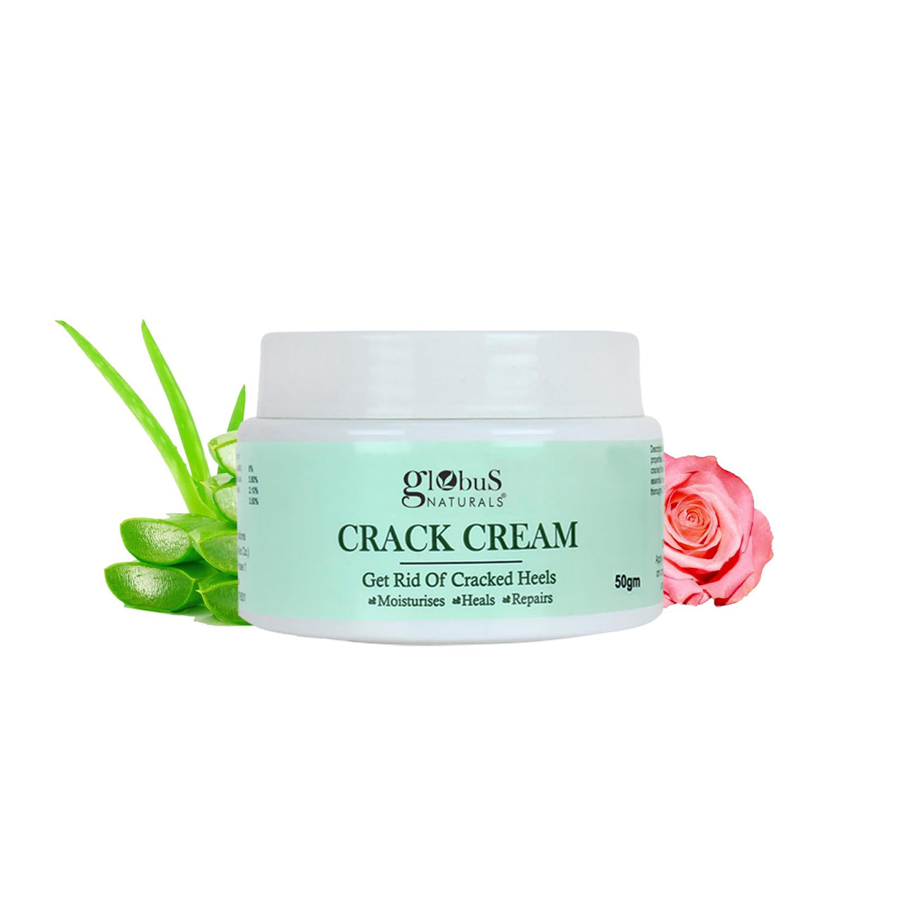 Globus Naturals Crack Cream for Dry Cracked Heels & Feet Enriched with Aloevera, Neem, Anantmool 50g