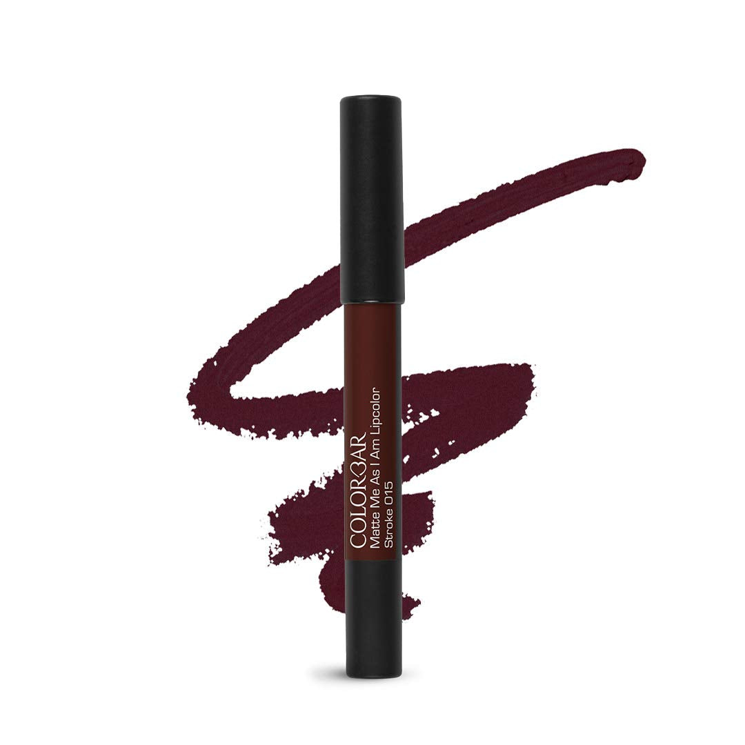 Colorbar Matte me as I am Lipcolor-Stroke, Mauve, 2 g | Moisturize and condition lips| Long Lasting| Waterproof and Smudge-proof