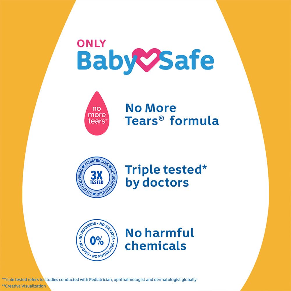 Johnson's Baby Skincare Wipes With Lid, 72s Twin Pack & Johnson's Baby No More Tears Shampoo 200ml