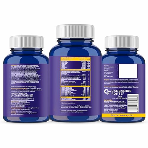 Carbamide Forte Liver Detox Supplement with Milk Thistle Extract 800mg (30:1) | Added Multivitamins & Amino Acid | Liver Support Supplement –120 Veg Tablets