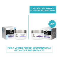 Olay Natural Aura Night Cream | Nourishes Skin for Healthy Glow | Fights 7 Signs of Ageing | With Niacinamide and Vitamin E | Normal, Oily, Dry, Combination Skin | 50g