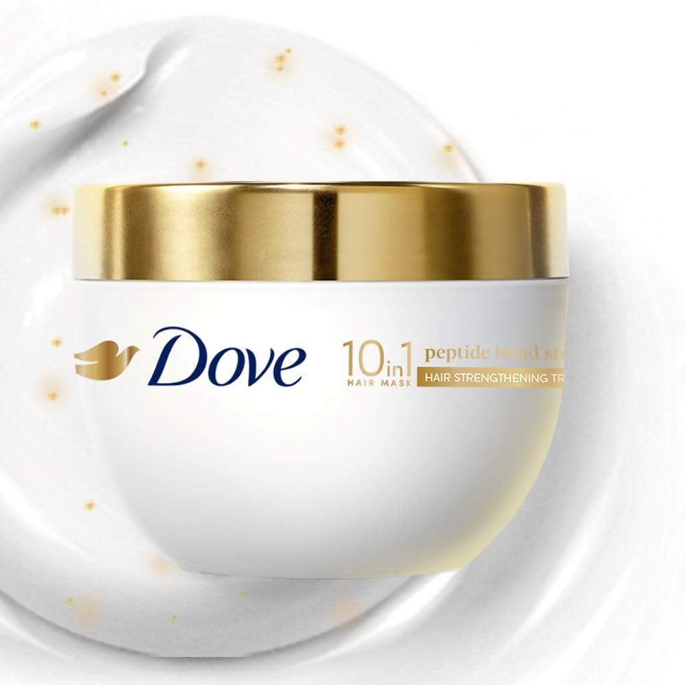 Dove 10in1 Peptide Bond Strength Hair Treatment Mask 300 ml |For Extremely Damaged Hair | with PROTEIN PEPTIDES beads| Reoncstructs bonds to repair heat, colour, chemical damage