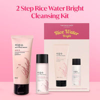 The Face Shop 2 Step Rice Water Bright Kit | Rice Water Bright Foaming Face Wash 100ml + Rice Water Bright Light Cleansing Oil 55ml
