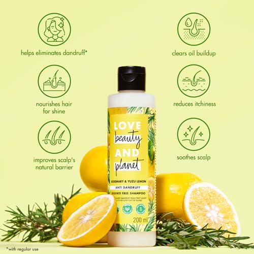 Love Beauty & Planet Rosemary & Yuzu Lemon Sulfate Free Anti Dandruff Shampoo 400Ml