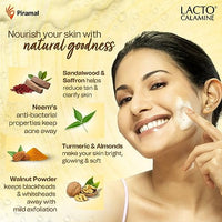 Lacto Calamine Ubtan Face Wash for Glowing Skin | Natural Face Wash with Sandalwood, Saffron, Neem, Almond & Turmeric | Exfoliating Facewash reduces Tan | Sulphate, Paraben Free | 100 ml Pack of 1