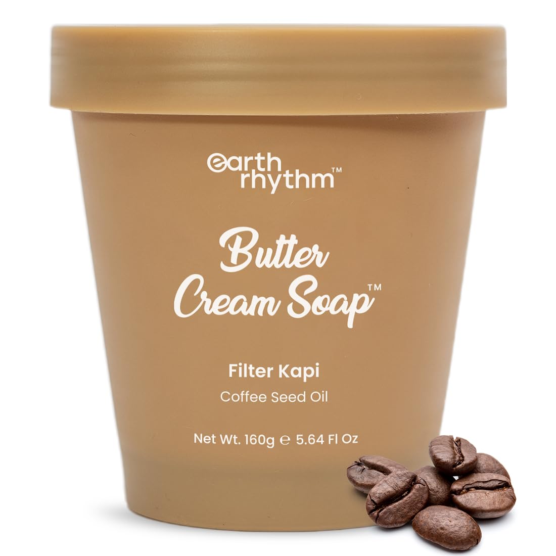 Earth Rhythm Filter Kapi Butter Cream Soap Cleanse, Moisturizes Skin, Make Skin Soft & Supple | Coffee Seed Oil, Shea Butter | for All Skin Type | Men & Women - 160g