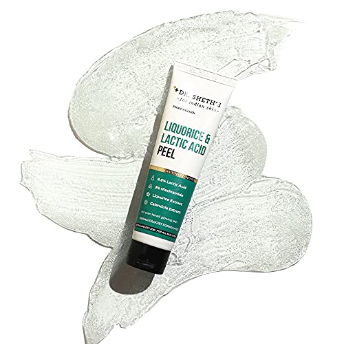 Dr. Sheth's Liquorice & 8.8% Lactic Acid (AHA) Chemical Peel For Even-Toned, Glowing Skin With 2% Niacinamide, Calendula Extract, AHA Peeling Solution For Face, Chemical Exfoliator For Unisex, 30g