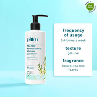Plum Tea Tree Dandruff Control Shampoo I With Tea Tree Oil,Propanediol Caprylate&Willow Bark Extracts I For All Hair Types Dandruff Control|Sulphate Free|Paraben- Free I 100% Vegan|250 Ml,2 Count