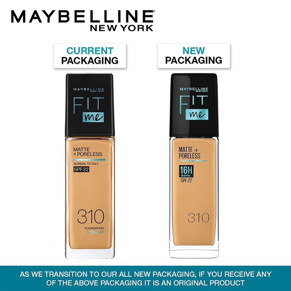 Maybelline New York Liquid Full Coverage Foundation And New York Fit Me Matte Normal To Oily Skin,310 Sun Beige + Poreless Primer, Pack Of 1