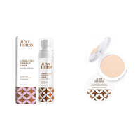 Just Herbs Long Stay Non Sticky Makeup Fixer & Just Herbs Oil Control Radiance Booster Age Defying Compact Powder for face Makeup 9g (Ivory) Combo
