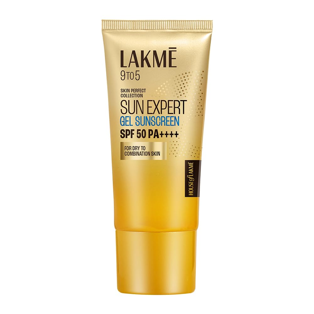 Lakmē Sun Expert SPF 50 PA+++ Gel Sunscreen, Niacinamide | Water-Light|For Oily & Combination Skin| Non-sticky | For All Skin Types, For UVA/B Protection,No White Cast 50g