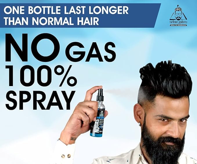 Urbangabru Hair Volumizing Powder 10 GM & No Gas Hair Spray 100 ML - Men's Grooming Combo Kit