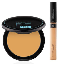 Maybelline New York Fit Me Liquid Concealer,25 Medium & New York Matte Compact Powder For All Skin Types,With Spf To Protect Skin From Sun,Absorbs Oil,Fit Me,230 Natural Buff,8G,Pack Of 1