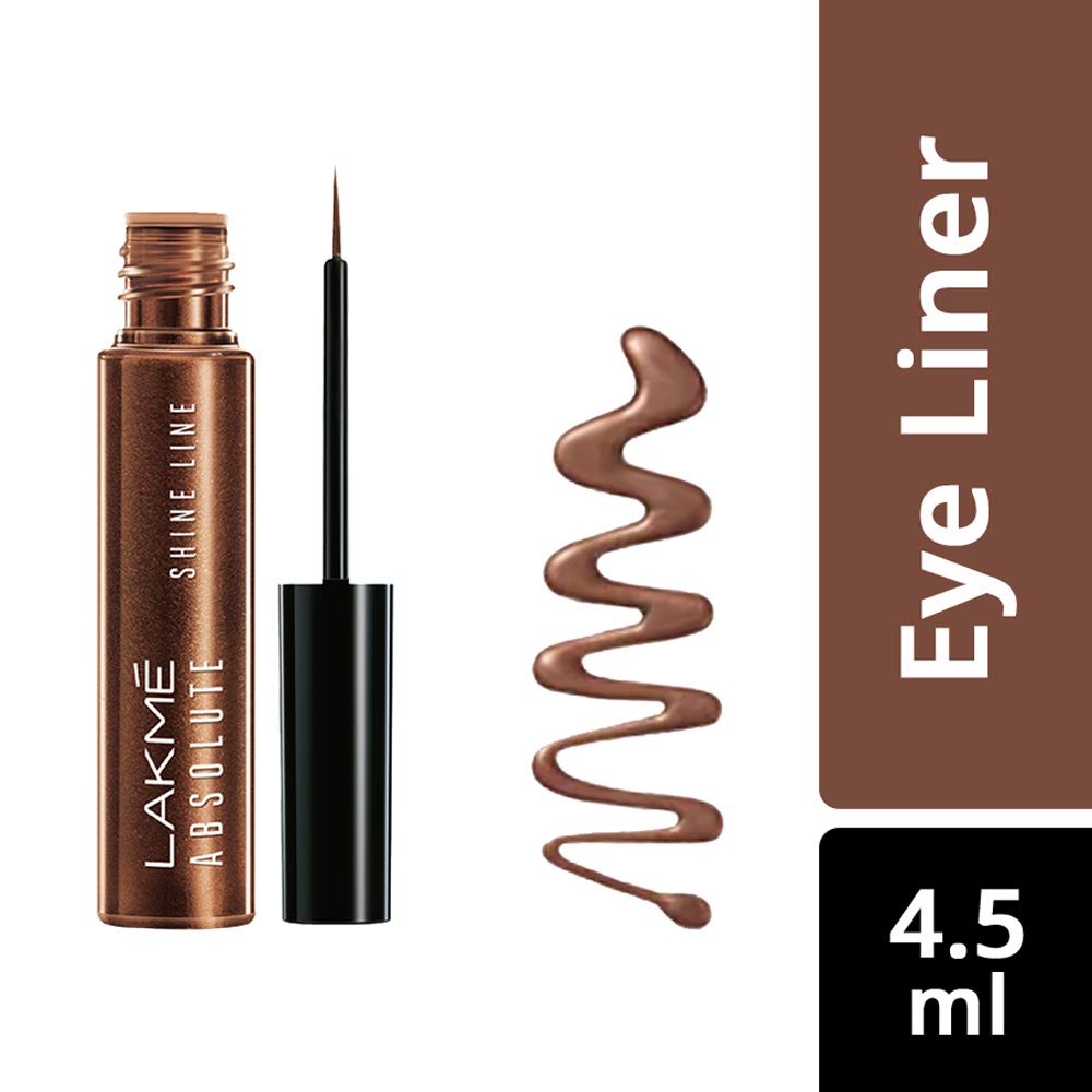 Lakmé Insta Shimmery Eye Liner, Blue, 9 Ml And Lakmé Absolute Shine Line Eye Liner, Shimmer Bronze Gel, 4.5Ml