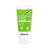 The Derma Co. 5% Nia-Ceramide Mattifying Moisturizer | For Oily to Acne Prone Skin | 5% Niacinamide, 2% Ceramide | 24 hrs. Moisturization | Panthenol, Allantoin & Zinc PCA | Oil-free Moisturizer | 100 g