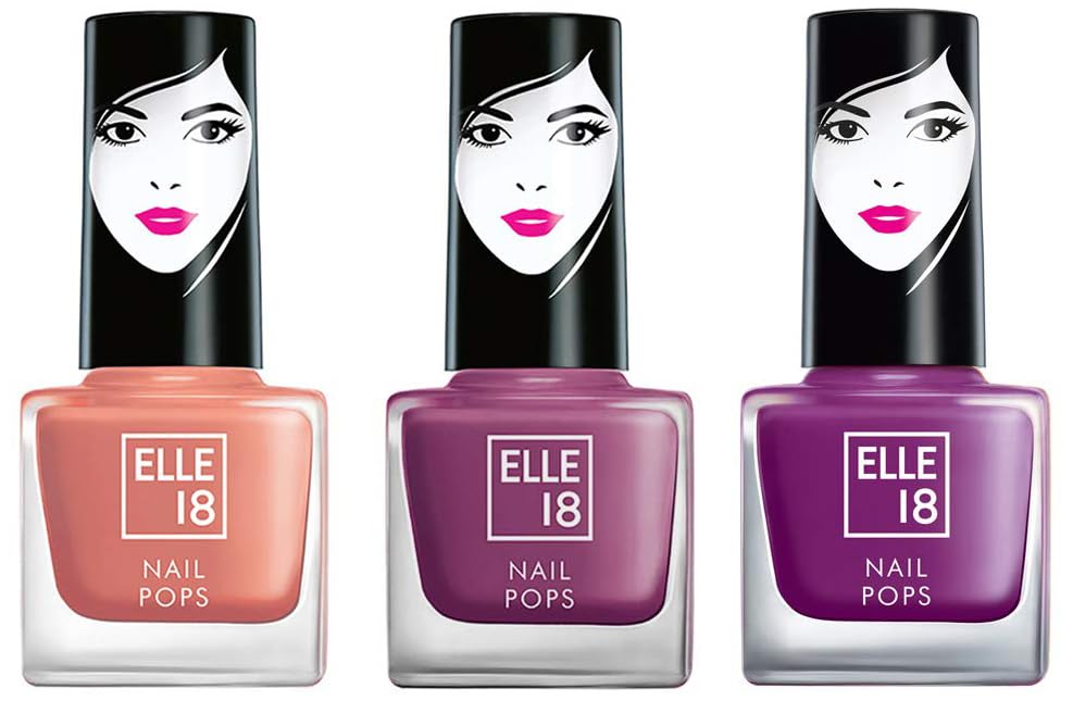 Elle 18 Nail Pops Nail Color 159 & Elle18 Matte, Glossy Finish Nail Pops Color 161, 161, 5 Ml & Elle18 Nail Pops Nail Color 162, Matte & Glossy Finish, 5Ml