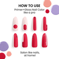 Lakmé 9To5 P+G Nail Color Smokey Crimson 6Ml & 9To5 P+Glossy Finish Nail Color Appleblossom 6Ml Combo, 300 Ml