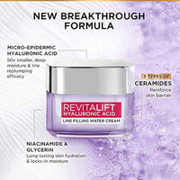 L'Oreal Paris Day Cream for Women, Hydrates and Replumps, For Radiant Skin, Revitalift Hyaluronic Acid, 50ml