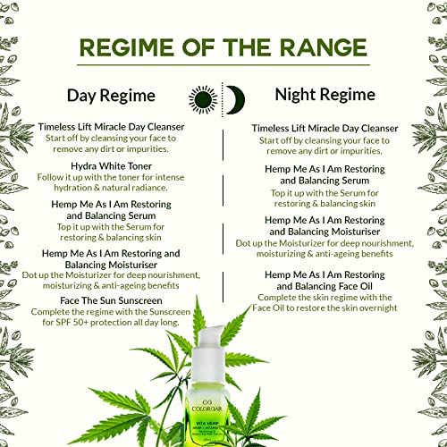Colorbar Vita Hemp Restoring and Balancing Milk Serum | Nourishing | Pomegranate Scent | Natural | Vitamin C | Hemp seed oil | Hydrating
