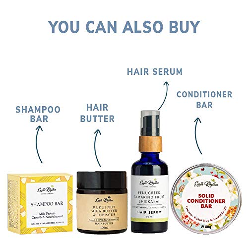 Earth Rhythm Milk Protein Shampoo Bars, Helps Strengthen Hair, Boost Thickness, Sulphate & Paraben Free - 80gm (Tin)