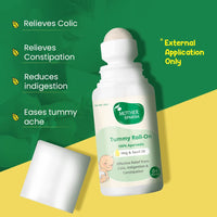 Mother Sparsh Natural Baby Liquid Cleanser (Powered by Plants) Cleanser, Refill Pack (500ml) &Tummy Roll On For Baby, Colic Relief, Constipation and Indigestion With Hing & Saunf - 40ml