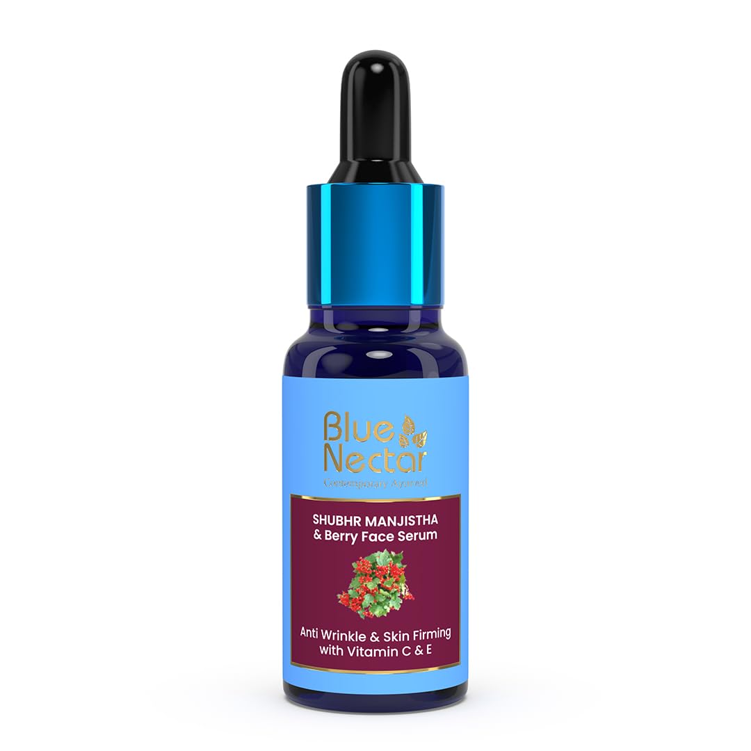 Blue Nectar Manjistha Vitamin C Face Serum for Anti Wrinkle Skin Firming Advanced Anti Aging Formula with Power of Vit C & E (13 Herbs, 30ml)