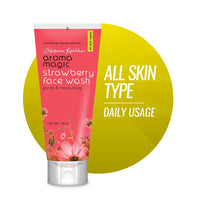 Aroma Magic Moisturizing Strawberry Face Wash| with Aloe Vera Extract & Ylang Ylang Essential Oil| All Skin - 100 ml |For men & women |Pack of 1