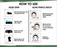 Urban yog Combo- Acne pimple patch-72dots & Nose Strips (4strips) with BHA serum - Face Care kit.