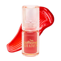 mCaffeine Shades Lip & Cheek Glow Tint | Multipurpose & Blendable | Longlasting Dewy Finish | Hydrating & Nourishing | Highly Pigmented Gel Formula | Lipstick | Blush for Women - Shade: Scarlet | 3 ml