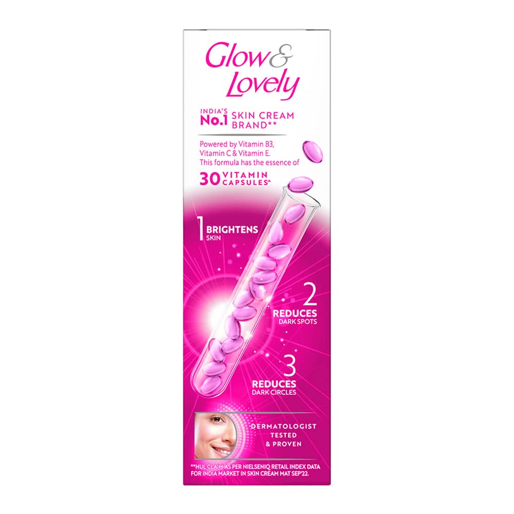 Glow & Lovely Advanced Multivitamin Face Cream 110 g, Daily Illuminating Moisturizer for Glowing Skin, SPF 15 -With Vitamin E, Vitamin C & Niacinamide