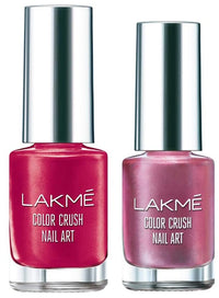 Lakmé Color Crush Shimmery Finish Nailart, M5 Burgundy, 6 Ml & Lakmé Color Crush Nail Art, C2, 6Ml