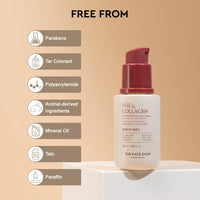 The Face Shop Pomegranate & Collagen Face Serum With 10% Marine Collagen & Hyaluronic Acid | Has Collagen to smooth wrinkles & Hyaluronic Acid for Intense Hydration |All in One Korean Face Serum, 30Ml