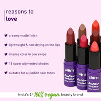 Plum Butter Crème Matte Lipstick | Creamy Matte Finish | Highly Pigmented | With Shea Butter, Rosehip Oil & Vitamin E | 100 Vegan & Cruelty Free | 132 Pinkture Perfect