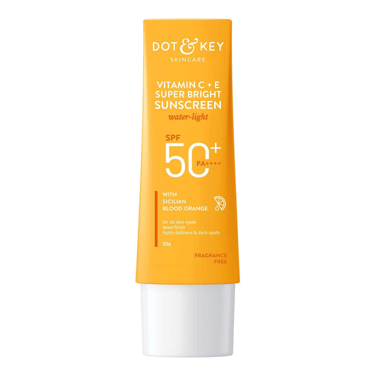 DOT & KEY Vitamin C + E Super Bright Sunscreen Spf 50 |Water-Light,UVA/UVB & Blue Light Protection|For Even Toned & Glowing Skin|With Liquid Spf 50+++| No White Cast| For All Skin Types| 50G,Pack Of 1
