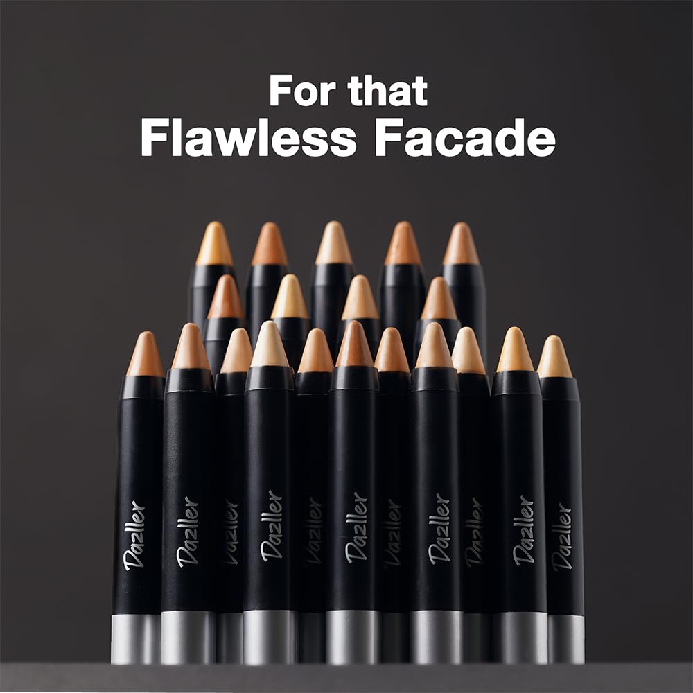 Dazller Blend 'N Brighten Concealer Stick, Creamy, No Caking, Full Coverage, Long lasting, Water-resistant, 181 - Naturalle, 4.5g