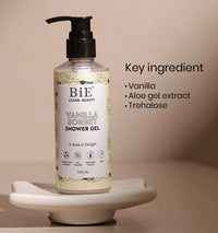 BiE - Vanilla Sorbet Shower Gel | Infused with Aloe Vera, Trehalose & Vanilla Extracts | Hydrating & Refreshing Body Cleanser | 200ml