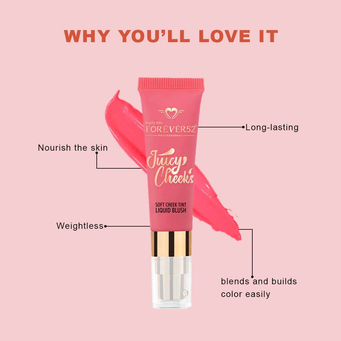 Daily Life Forever52 SOFT CHEEK TINT LIQUID BLUSH,Long Lasting With Lightweight formula For Perfect Face Makeup JCB002