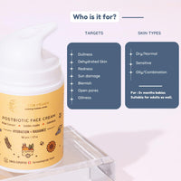 Little Rituals Baby and Kids Post-Biotic Face Cream Moisturiser - Hydration + Radiance, Formulated with Golden Millets, Jojoba, Calendula, Natural, Organic, Dermat tested, SWISS Technology (50 gram)