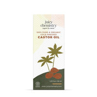 Juicy Chemistry Castor Oil, 30 ml | 100% Pure, Virgin, Cold Pressed & Certified Organic Carrier Oil | Boost Hair Growth for Thicker, Fuller & Stronger Hair | 100% Natural for Eyebrows & Eyelash Growth