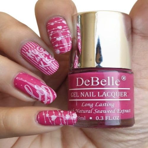 Debelle Gel Nail Polish Tulip Sheen (Dark Pink Nail Paint)|Non Uv - Gel Glossy Finish |Chip Resistant | Seaweed Enriched Formula| Long Lasting|Cruelty And Toxic Free| 8Ml