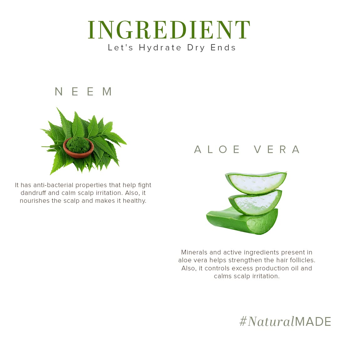 Khadi Natural Neem & Aloe Vera Herbal Shampoo | Anti Dandruff, Scalp Cooling | Strengthens Hair Roots | Supports Scalp Health| SLS and Paraben Free | 210ml