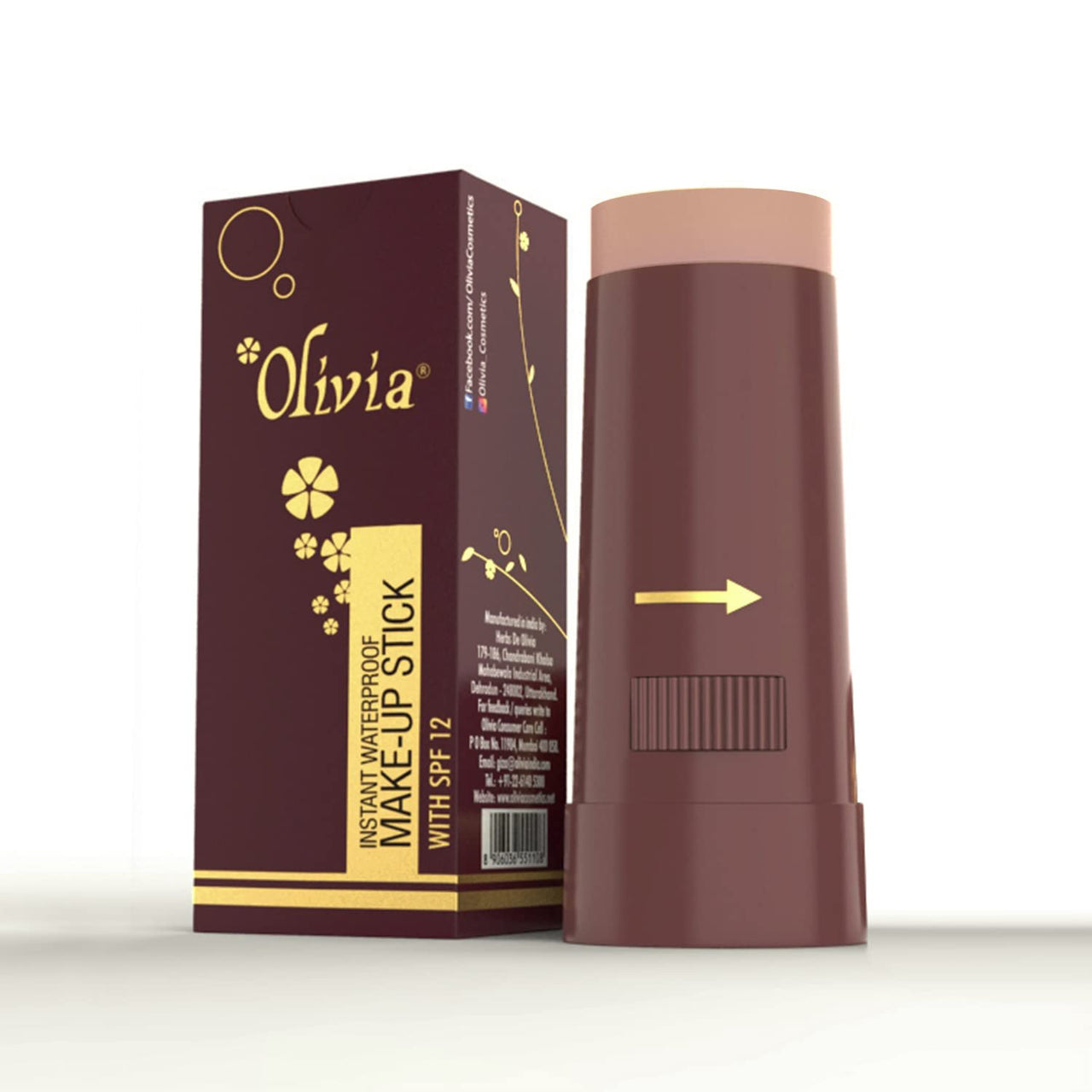 Olivia Instant Makeup Stick Shimmering Concealer Peach Rose 15g Shade No.6 (SPF 12)