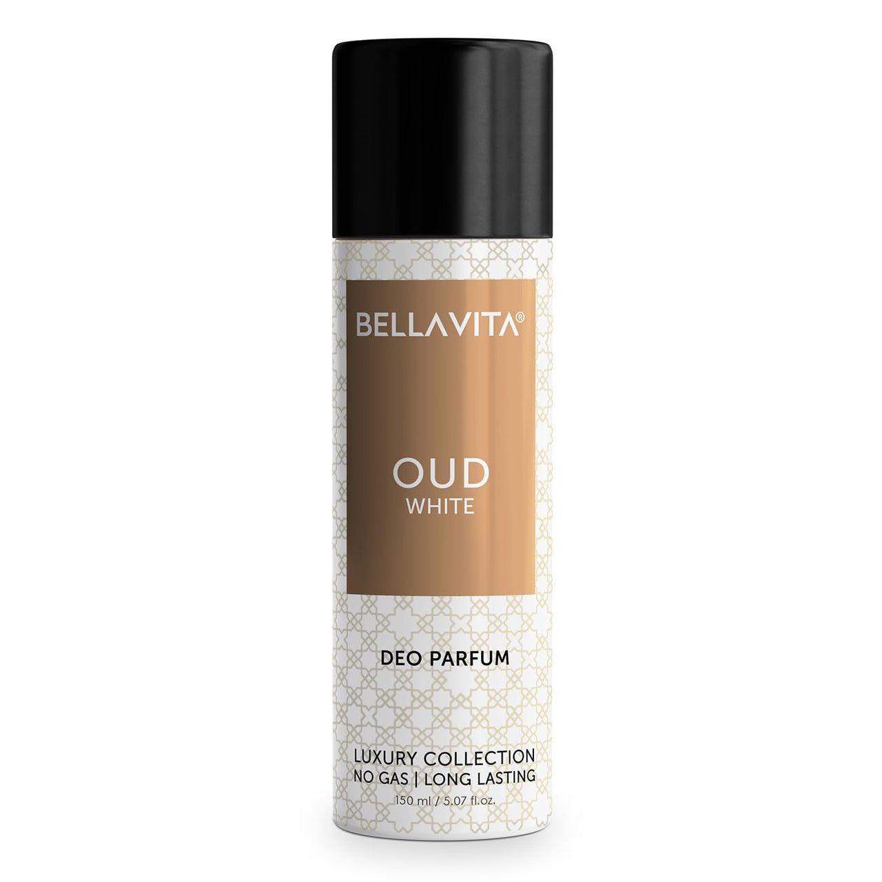 Bella Vita Luxury Oud White No Gas Body Spray Deodorant Parfum For Men With Orange, Fressia & Tobacco | Woody Long Lasting Body Perfume Deo 150 Ml
