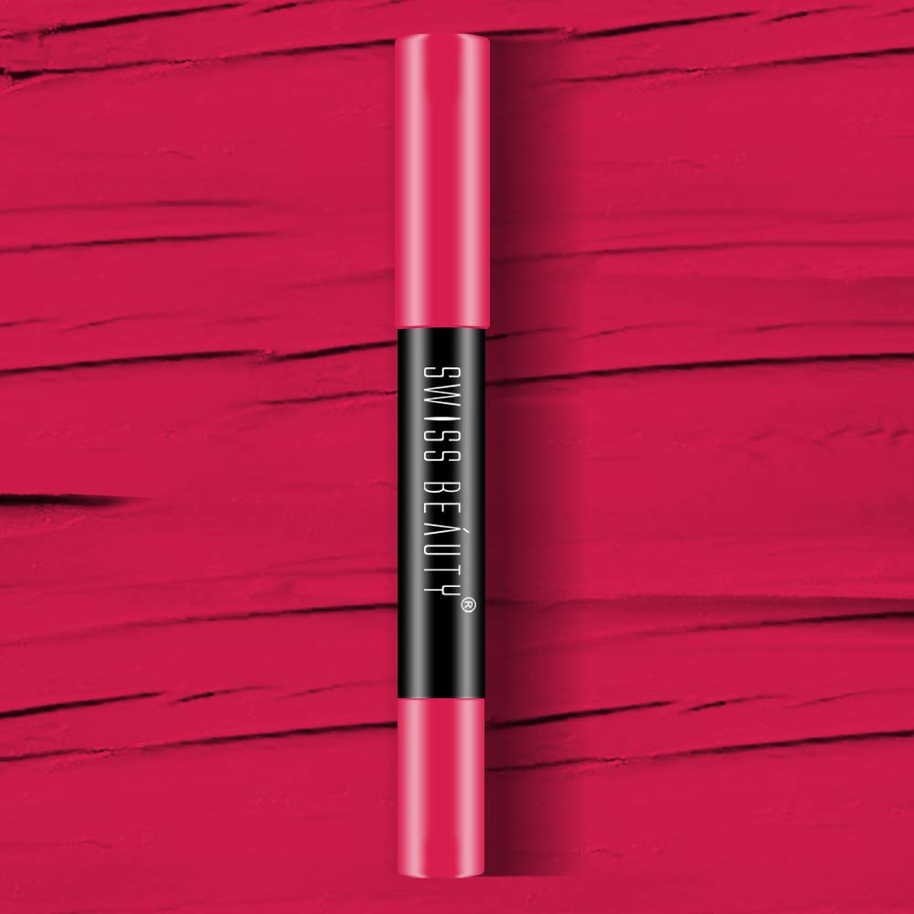 Swiss Beauty 12 Hrs. Stay Matte Lip Crayon, Pink Up, 3g - Long Lasting, Waterproof, Super Stay, Matte Finish Lip Crayon, Long Wear, Crayon Lipstick