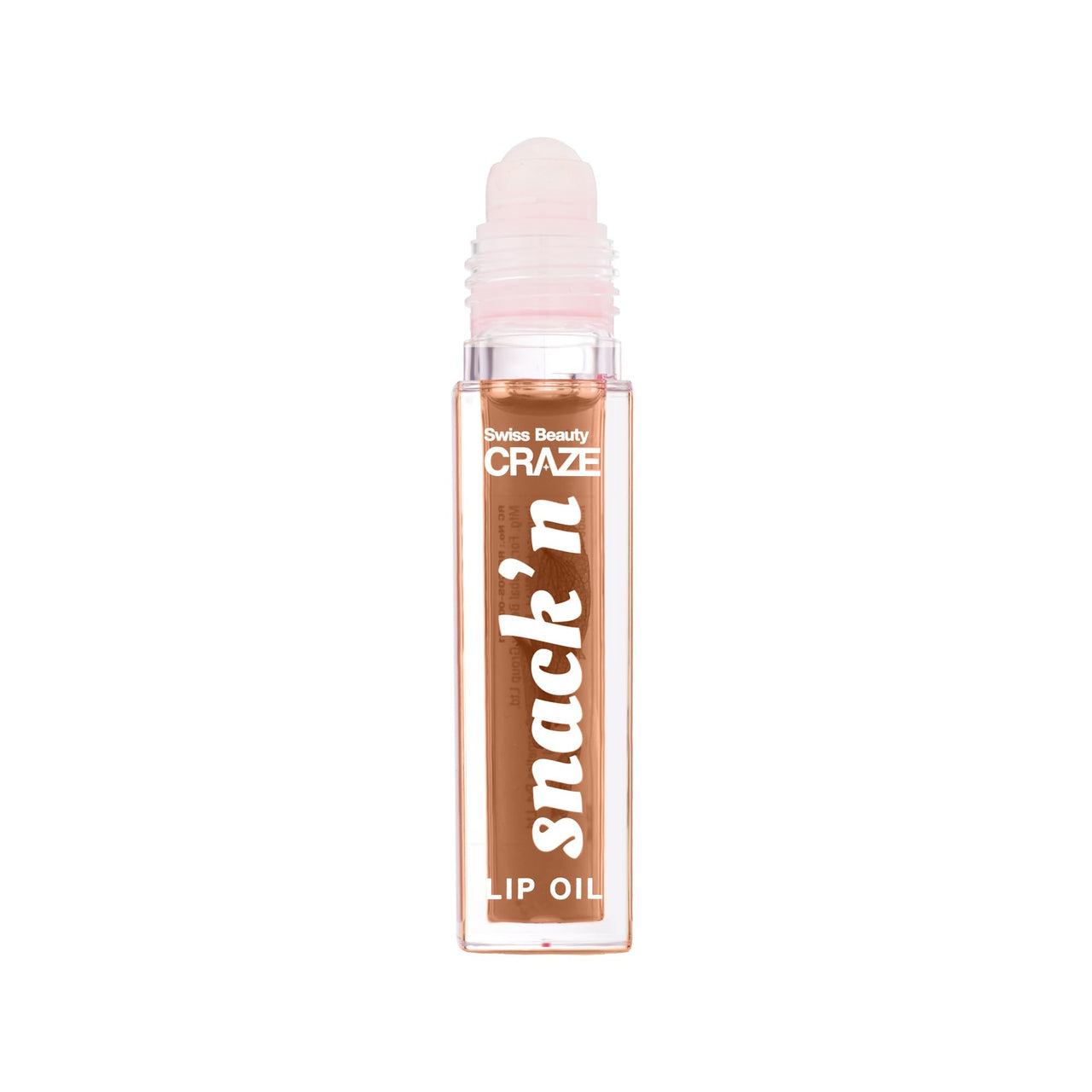 SWISS BEAUTY Craze Snack'N Nourishing Lip Oil | With Vitamin E And Hyaluronic Acid | Gives Glass -Like Shine | Shade- Cinnamon Roll, 4.5Ml, Brown