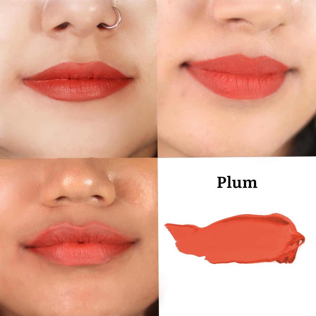 Tint Cosmetics 2.5ml Matte Finish Plum Liquid Lip Stain, Waterproof, Transfer Proof, Non-Sticky, Non Drying, Light Weight, Long Lasting & Hydrating For Girls & Women